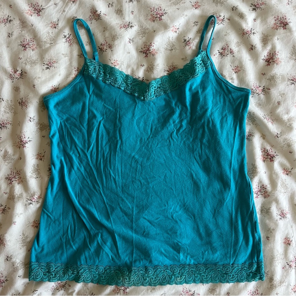 Y2K Femme by Tresics Turquoise Lace Cami